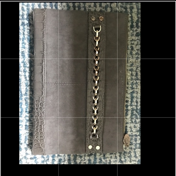 Neiman Marcus gray suede clutch purse NWT - Picture 1 of 7